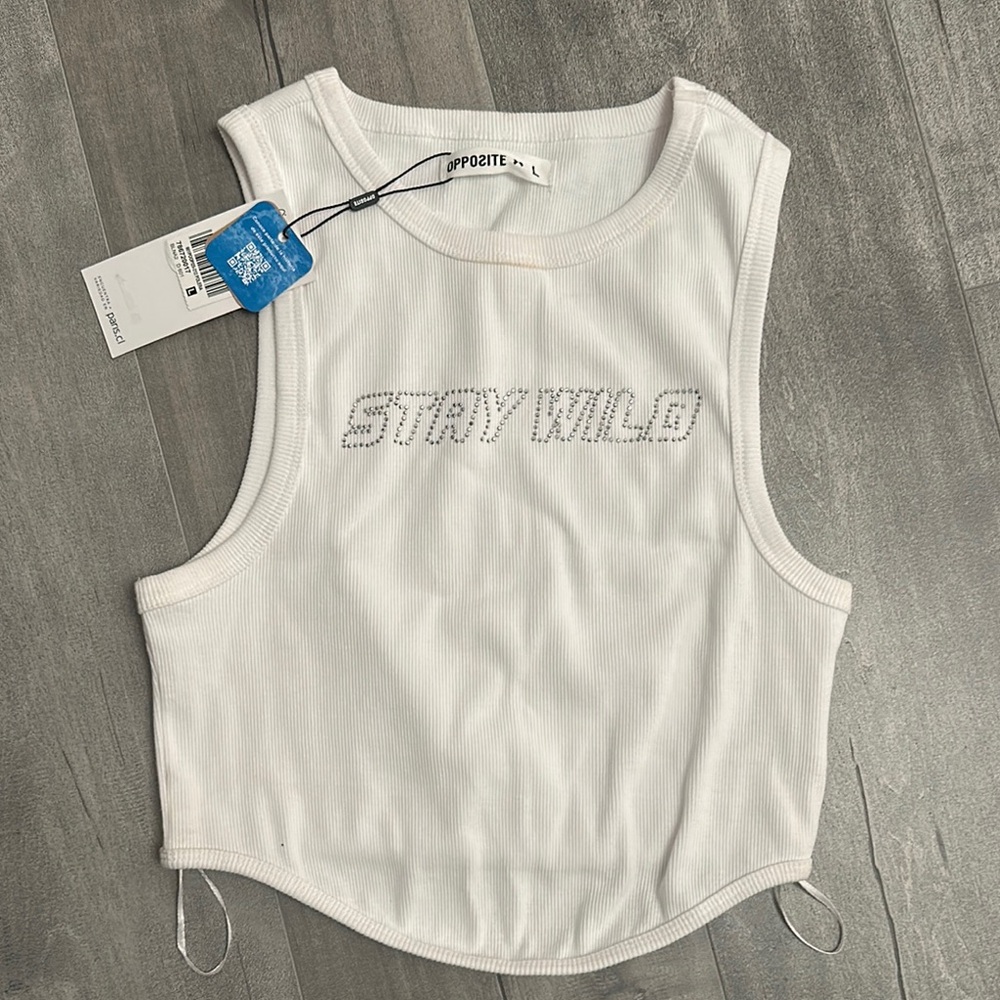 White Crop Tank Top
